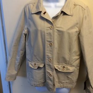 Lands End cotton jacket. Tan size small